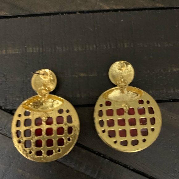 Pink gold circle earrings - Picture 2 of 2